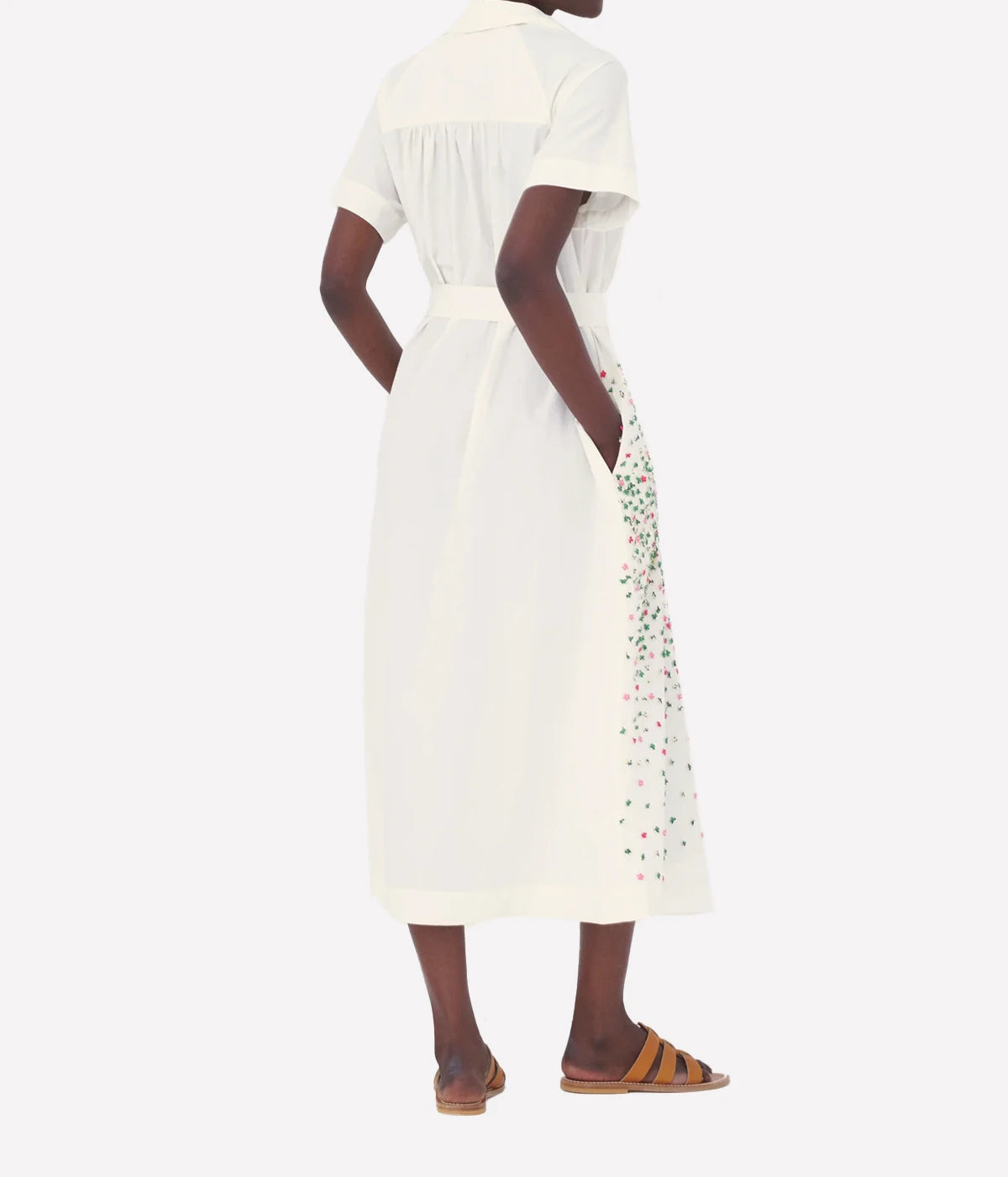 Lauris Embroidered Dress in Bougainvillea