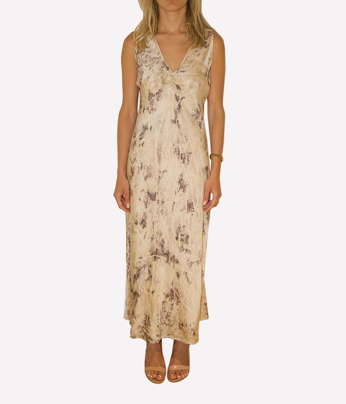 *FINAL SALE* Elaine Dress Charmeuse in Brown Khaki