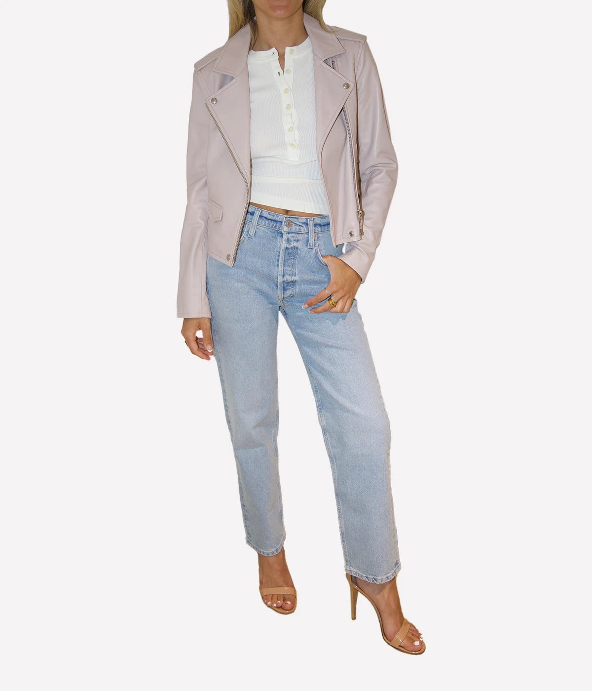 *FINAL SALE* Ashville Biker Jacker in Pink Sand