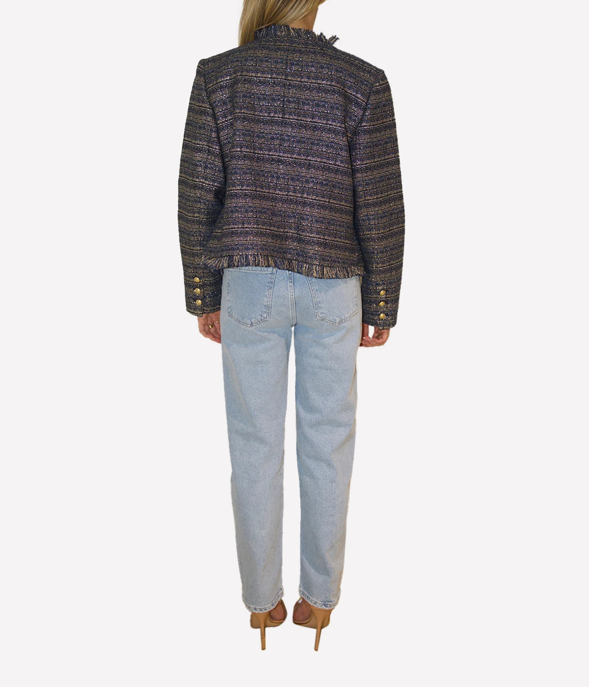 *FINAL SALE* Angelina Jacket in Blue Green Multi Tweed