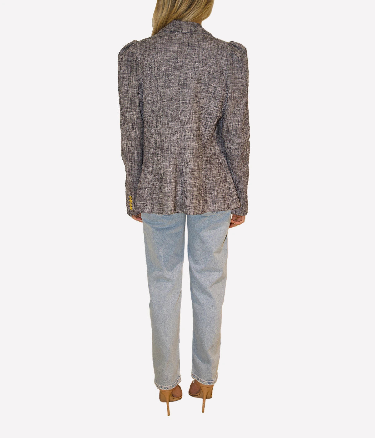 *FINAL SALE* Box Pleat Blazer in Pepper Salt