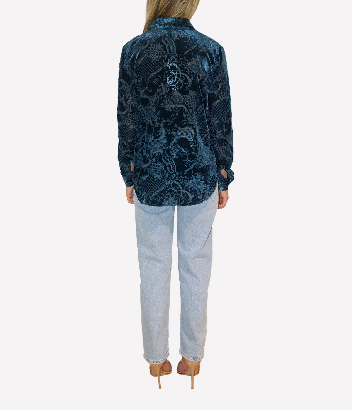 *FINAL SALE* Laurent Blouse in Deep Teal Rococo