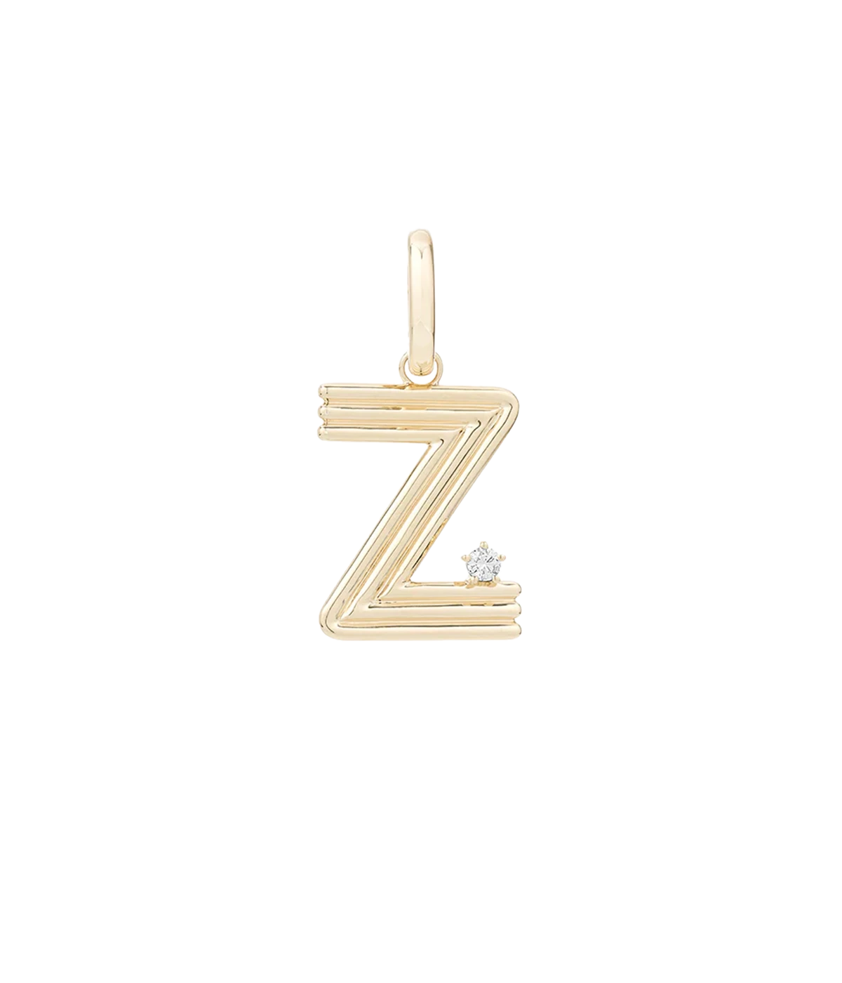 Groovy Diamond Initial Z Charm 14K