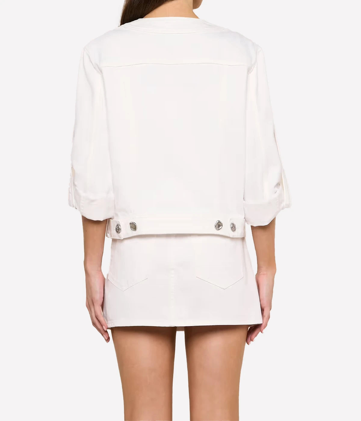 Anouk Collarless Jacket in Blanc