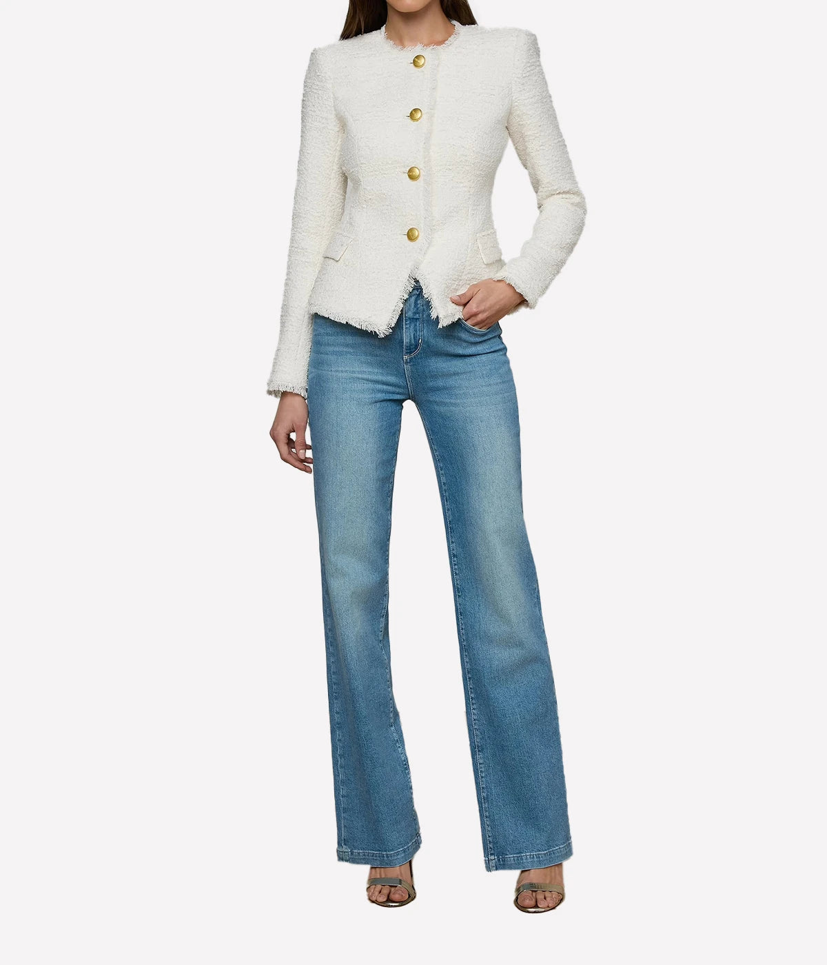 Nerina Structured Blazer In Ivory