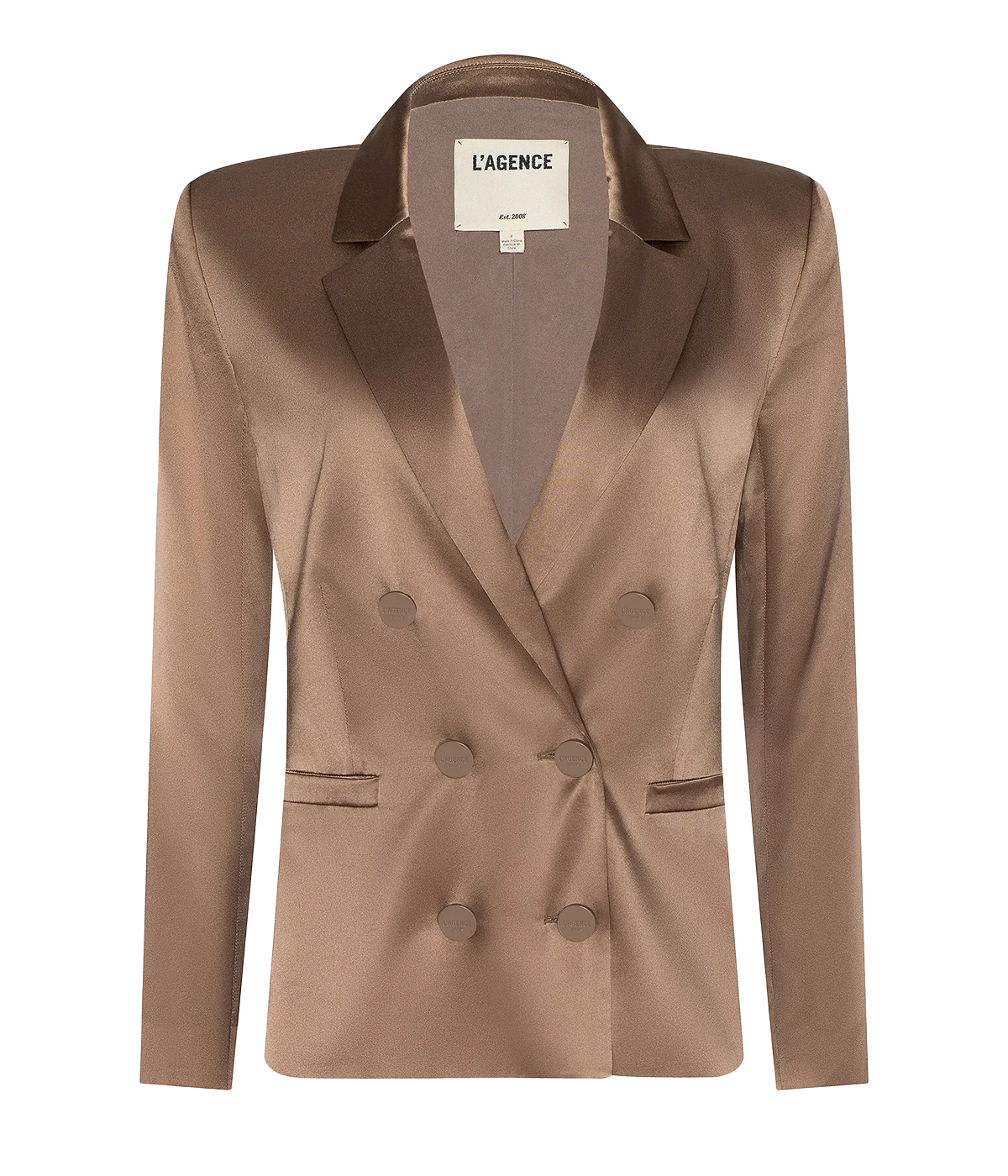 Sena Double Breasted Blazer In Portabella