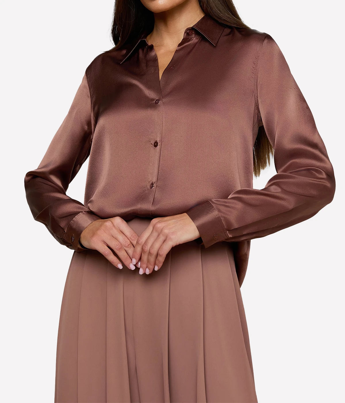 Tyler LS Blouse In Light Mink