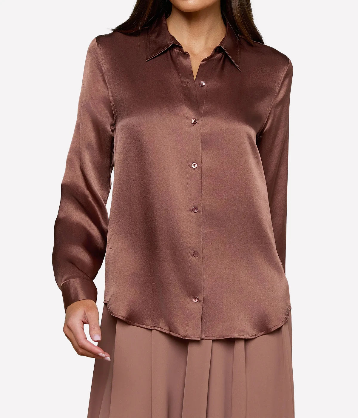 Tyler LS Blouse In Light Mink
