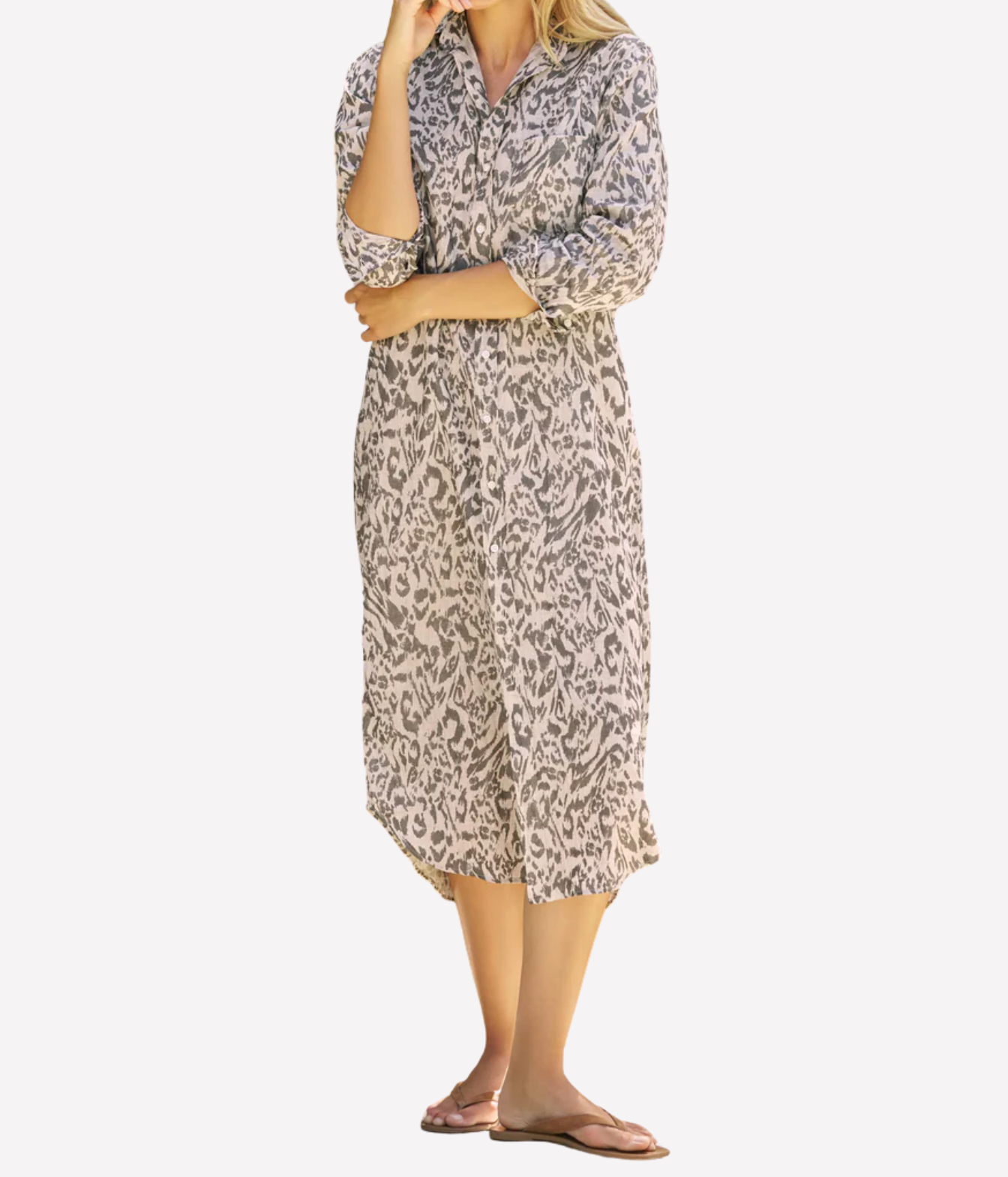 Rory Maxi Shirtdress in Glitter Animal Print