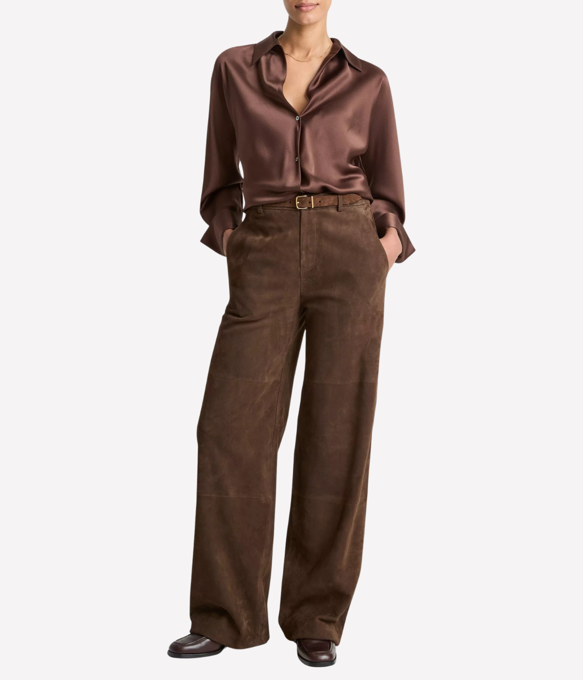 Bias L/S Blouse in Espresso