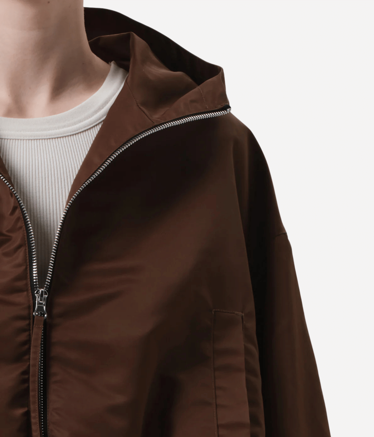 Cropped Windbreaker In Brown