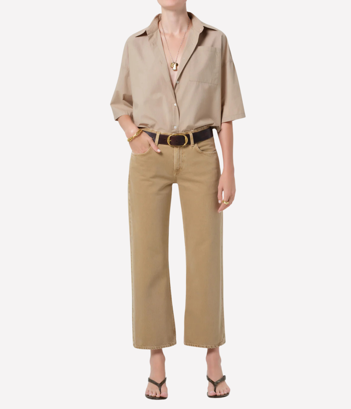 Frances Cropped Shirt In Catalina