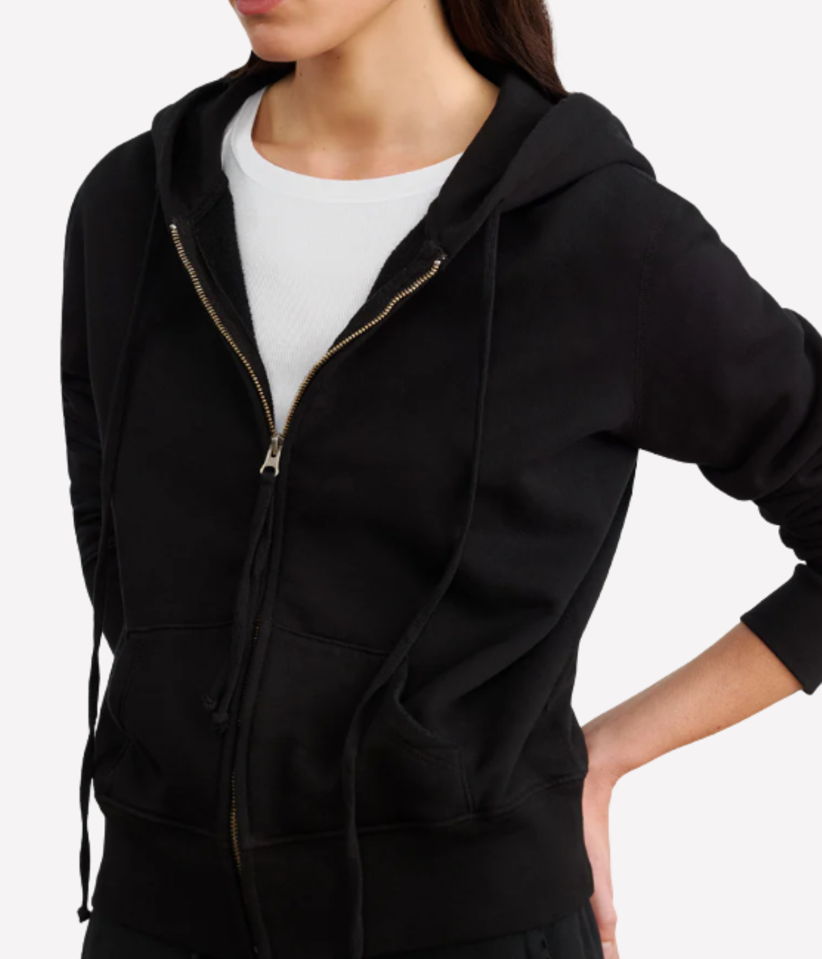 Callie Zip Up Hoodie in Washed Black