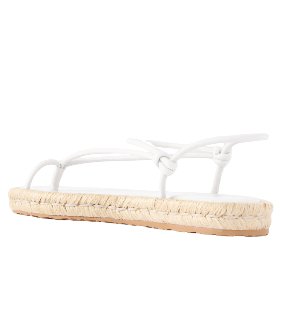 Leather Espadrille Sandal in Off White and Natural