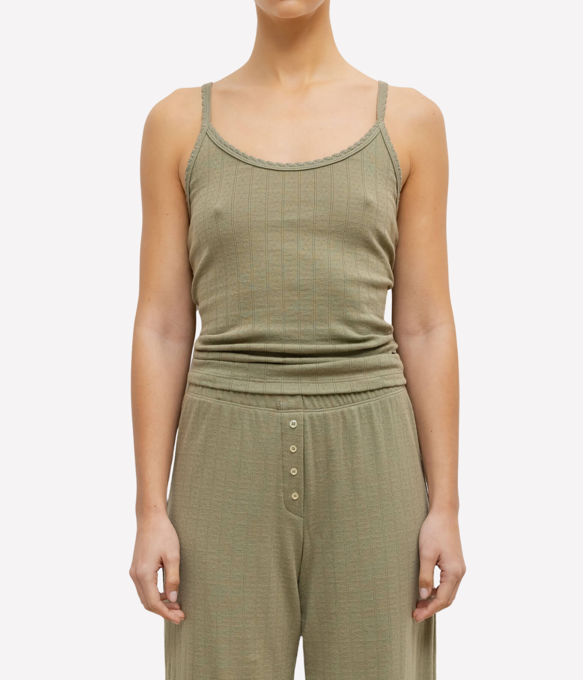Pointelle Classic Tank Top in Cypress
