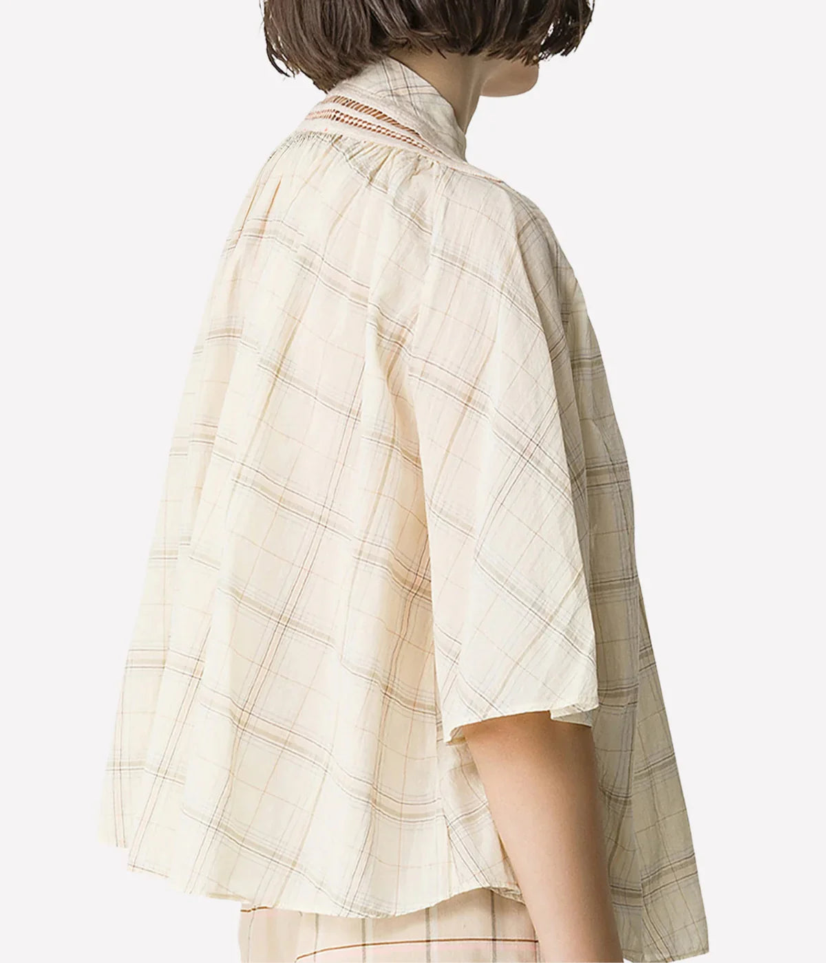 Bci Crepe Voile Half Sleeves Shirt In Lattementa