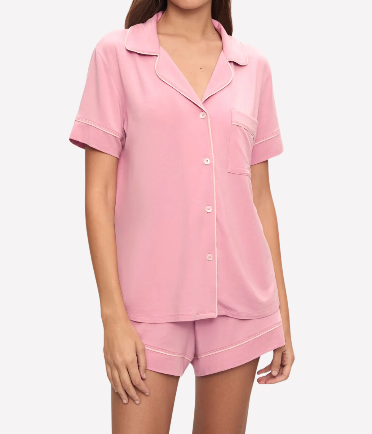 Gisele Short Sleeve PJ Set in Rose Quartz