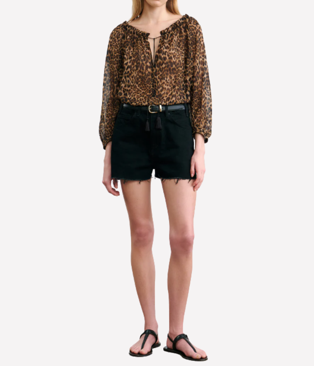 Carley Silk Blouse in Vintage Leopard