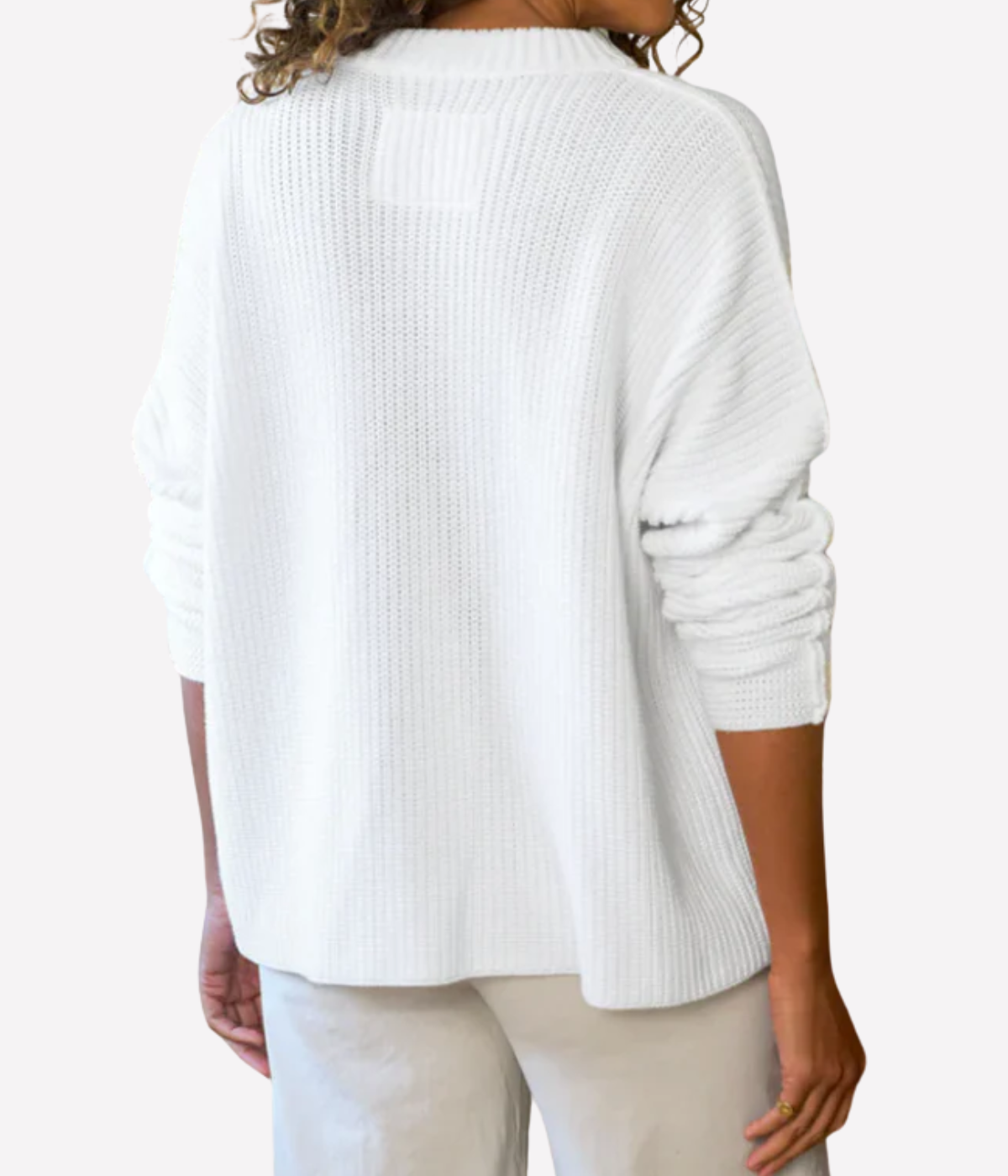 Montecito Crew Neck Cardigan in White