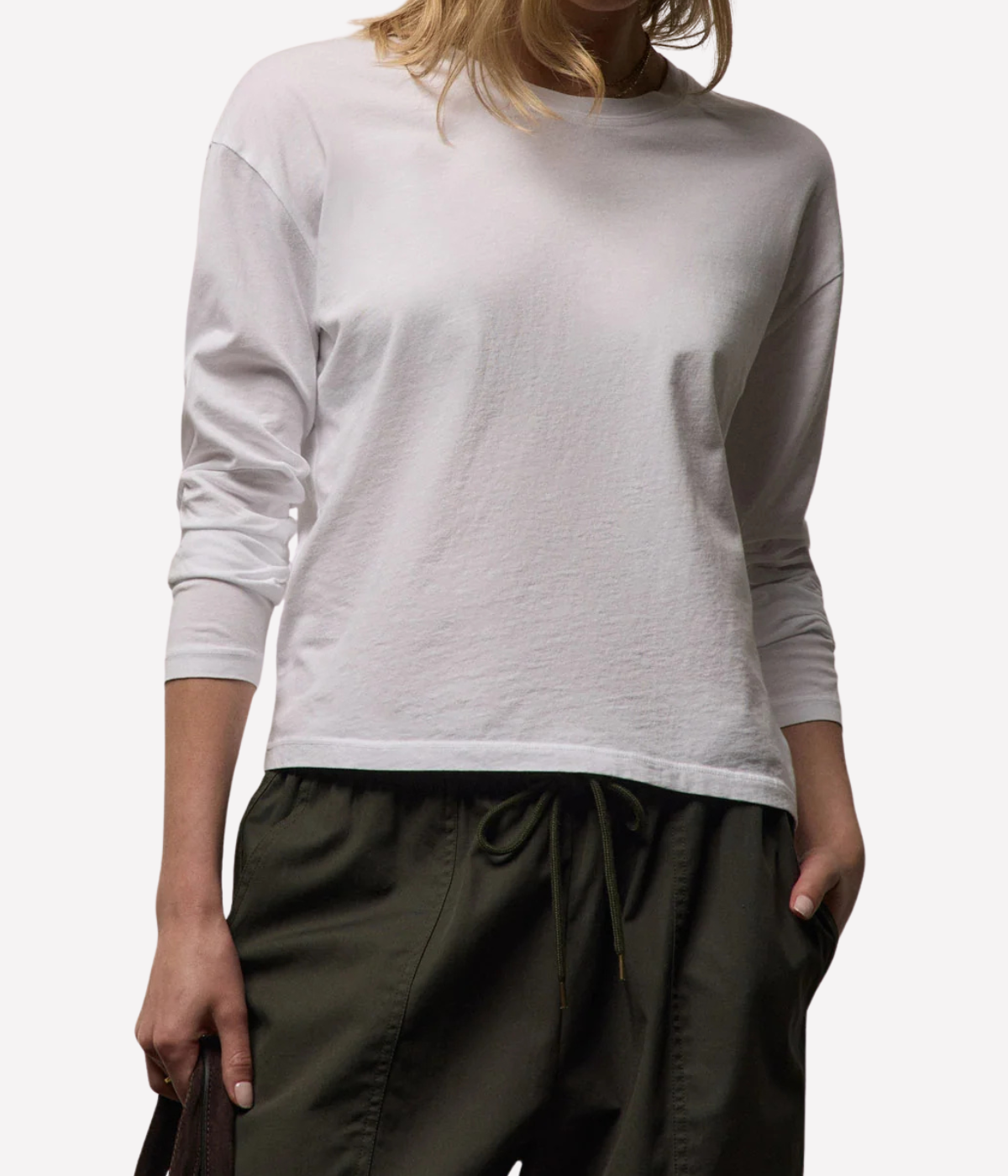 Boxy L/S Tee in WHITE