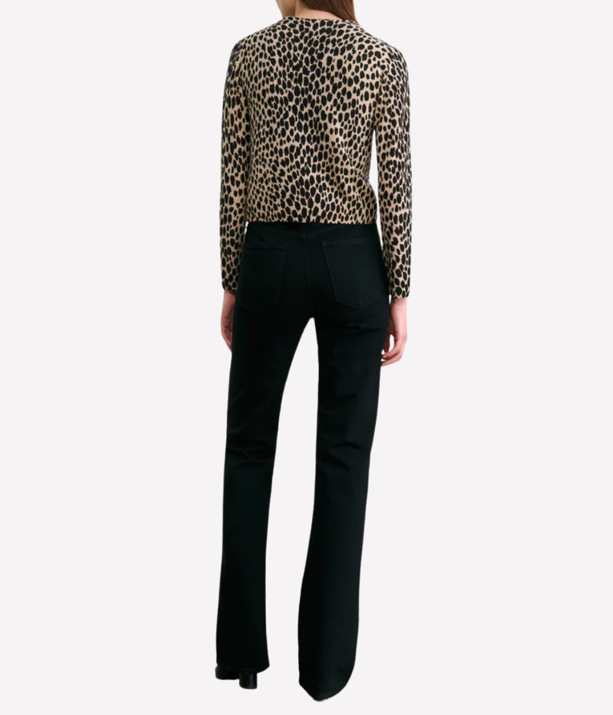Keelah Cardigan in Taupe & Black Cheetah