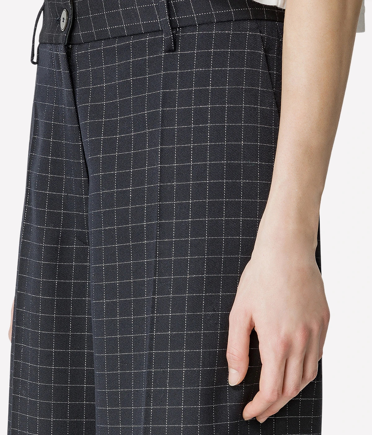 *FINAL SALE* Batavia Silver Check Pantin Nero