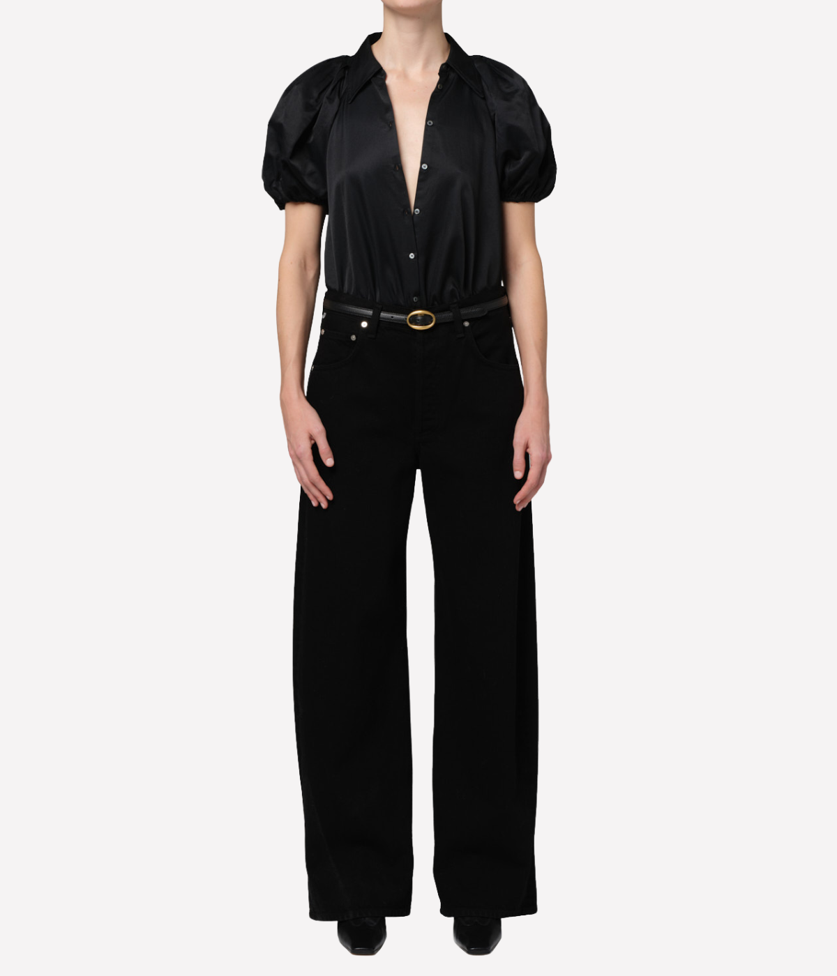 Ayla Baggy Jean in Solid Black