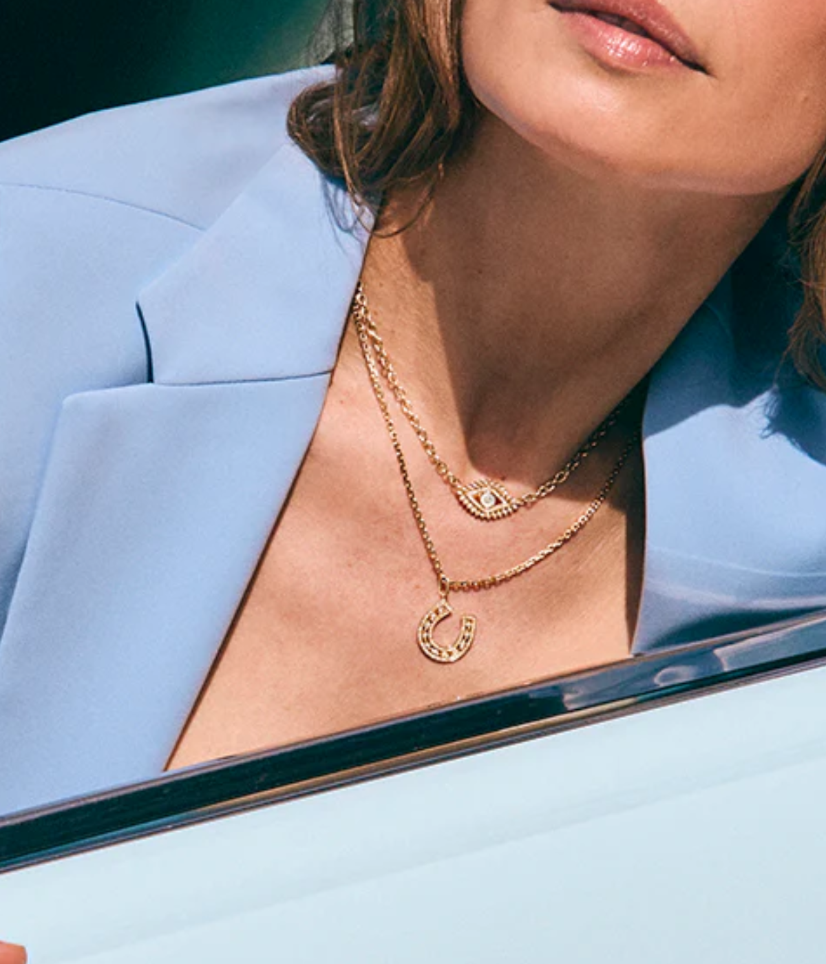 Small Bezel Horseshoe Charm In 14K Yellow Gold