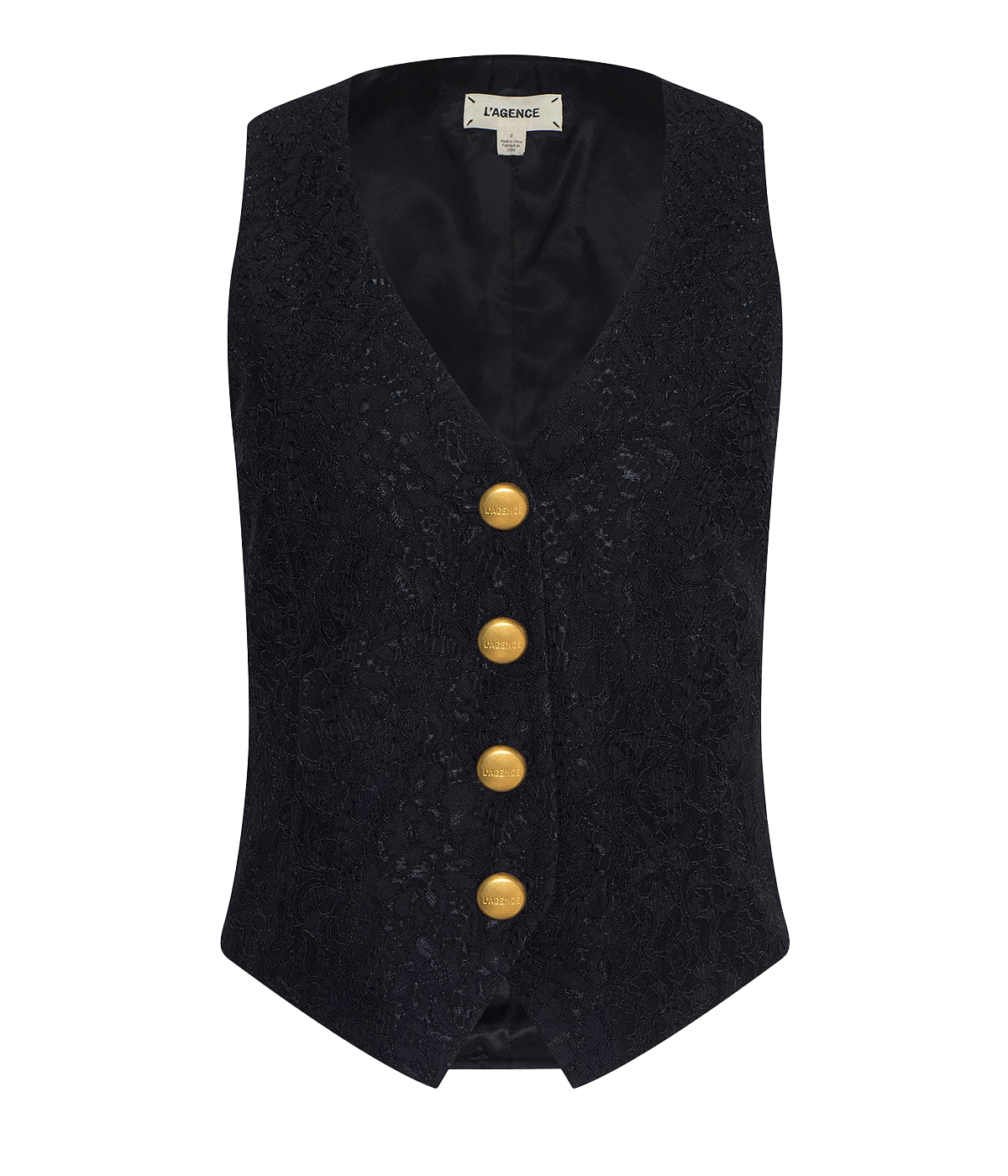 Kino Bonded Lace Vest In Black