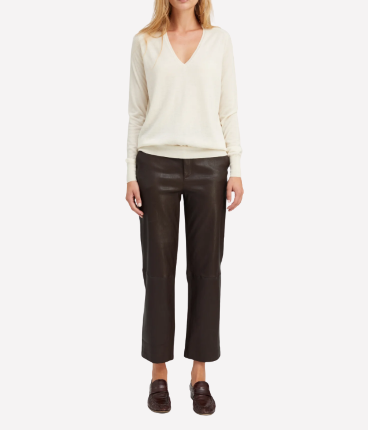 Cropped Baggy Lowrise Trouser in Americano