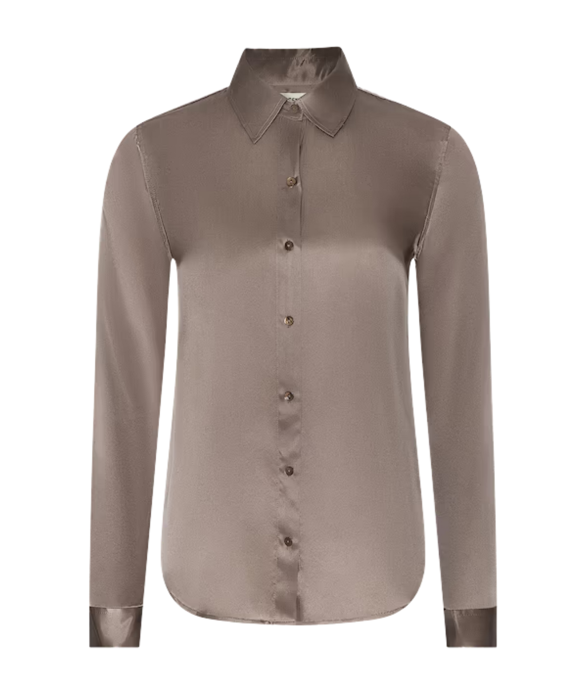 L'Agence - Tyler Blouse In Light Cardamom - long sleeve silk blouse in neutral brown colour