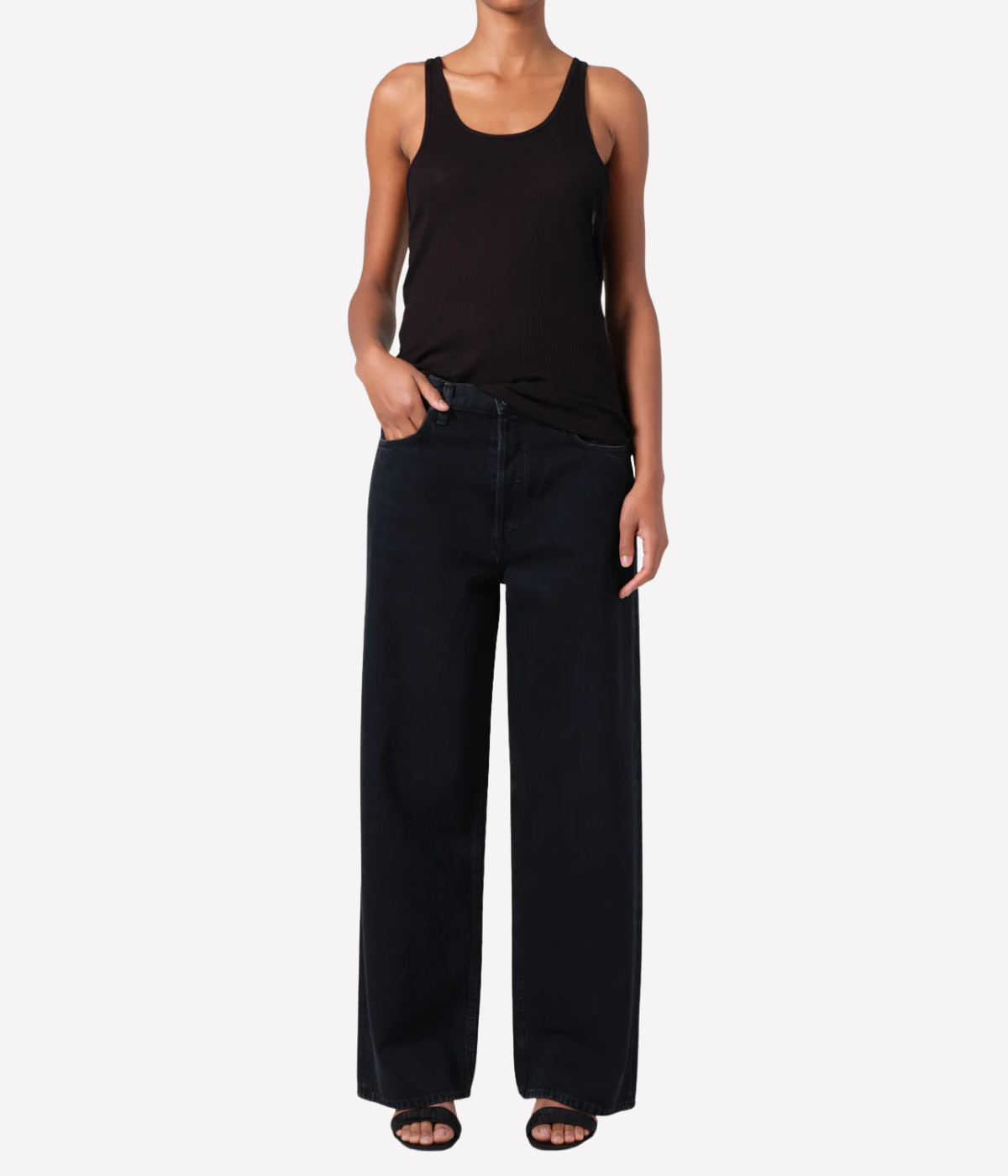 Low Slung Baggy Jean in Crushed