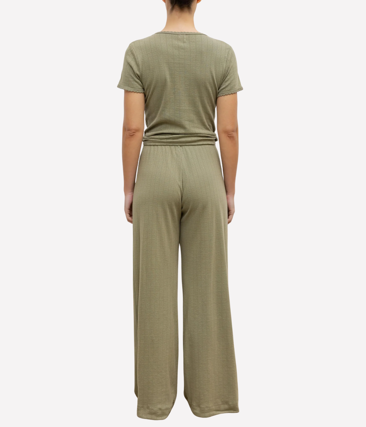 Pointelle Slim Fit Tee in Cypress
