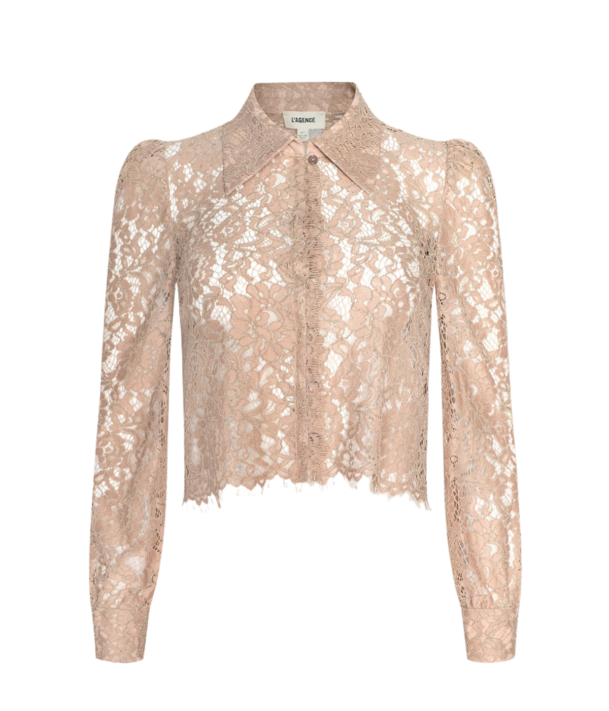 Anita Lace Button Up In Cappuccino