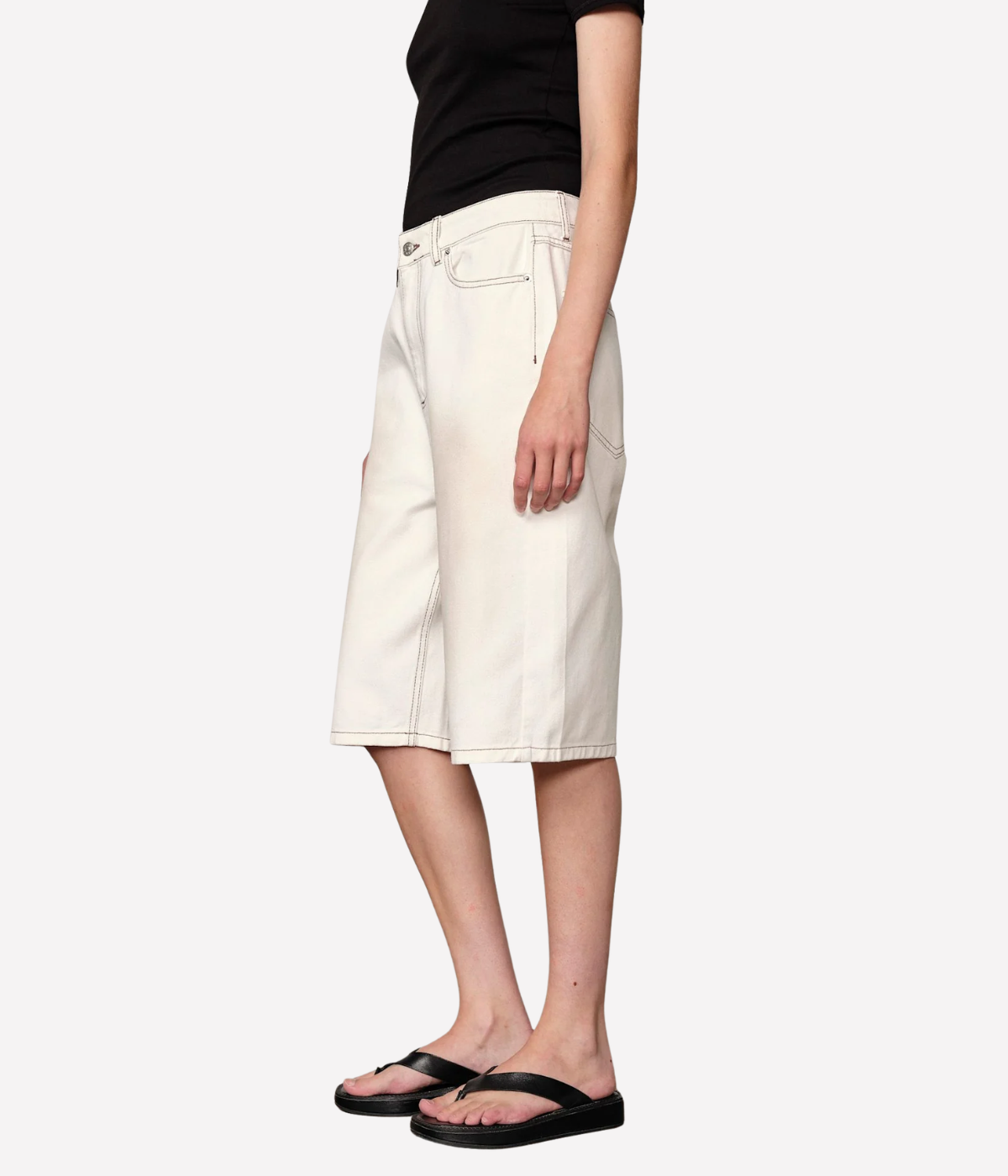 Emily Denim Short in Off White