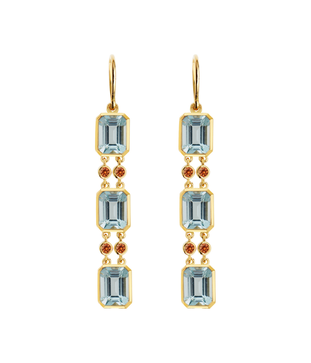 Sofia Aquamarine Drop Earrings in 18K Yellow Gold