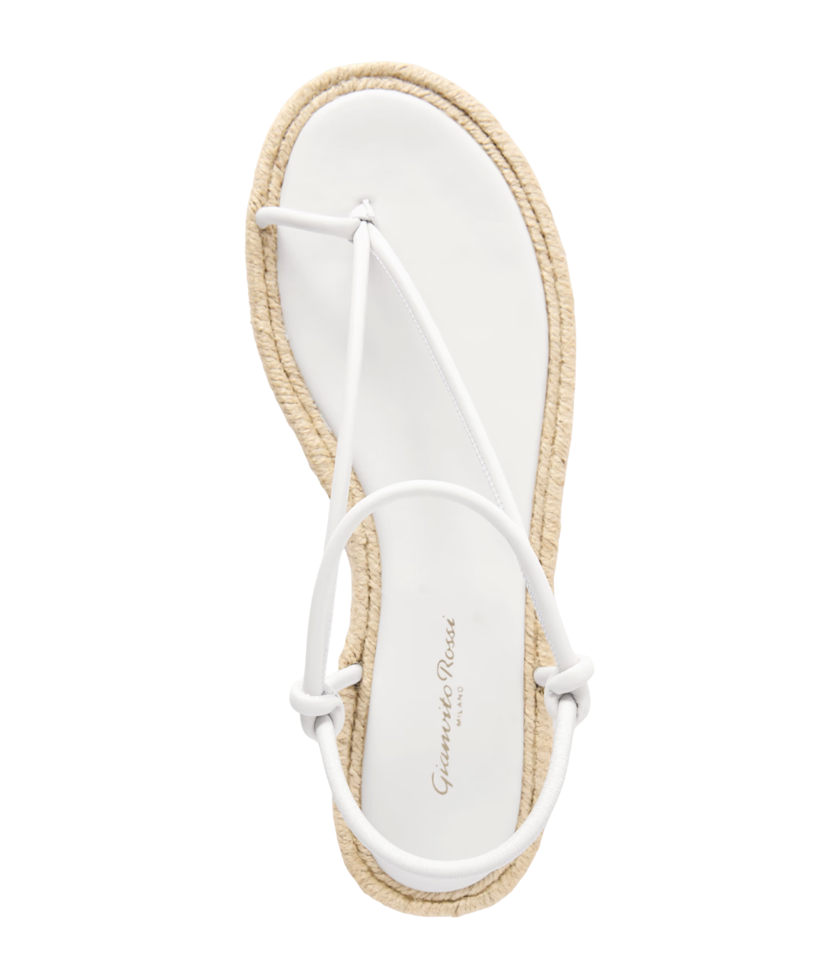 Leather Espadrille Sandal in Off White and Natural