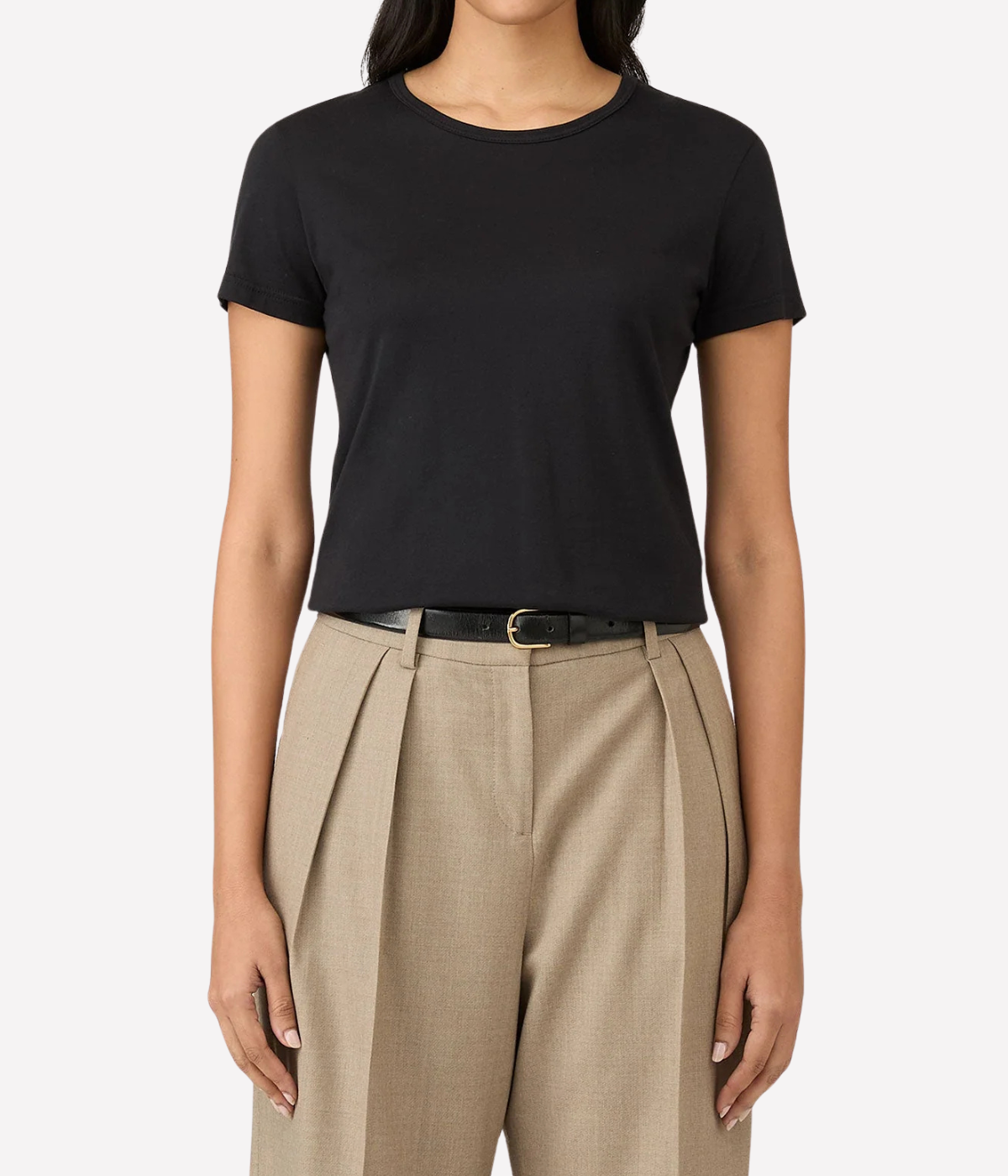 Short Sleeve Crew Neck T-Shirt in Black