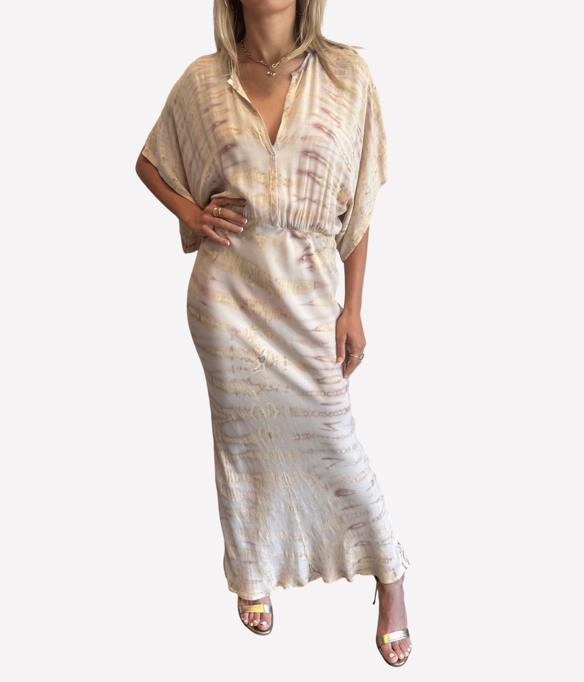 Kimono Dress in Khaki Bamboo