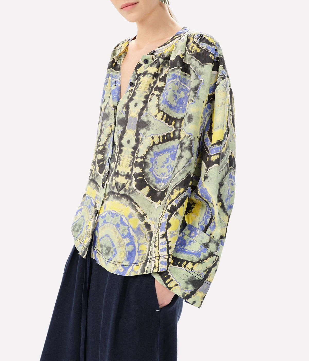 Rivadavia Nage Blouse in Green Vision