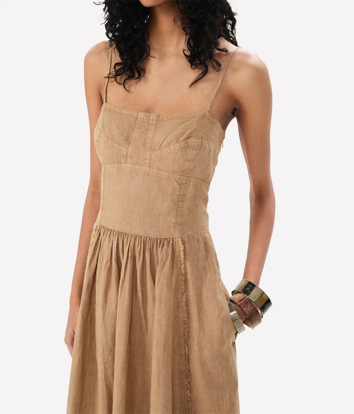 Banfield Midi Dress in Tobacco