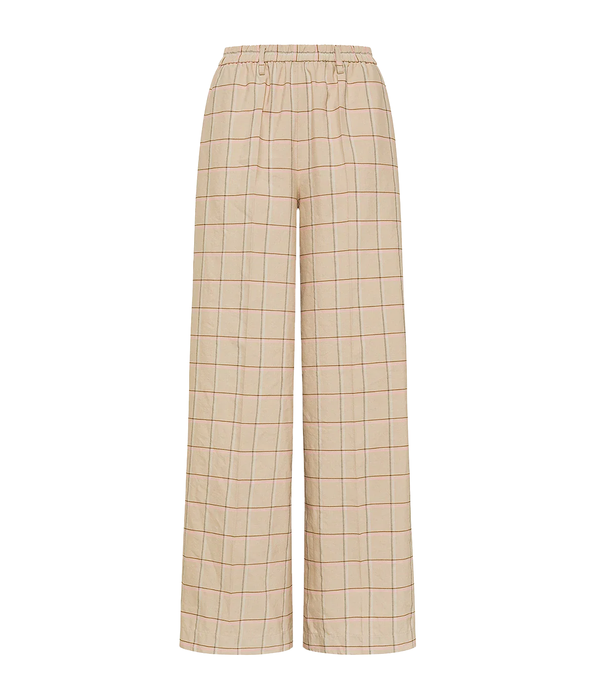 Organic Tartan Elasticated Loose Pants In Peonia