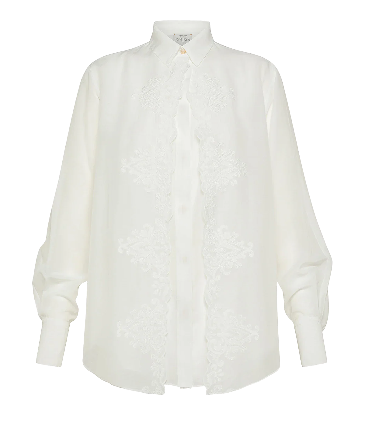 Embroidered Voile Shirt In Bianco