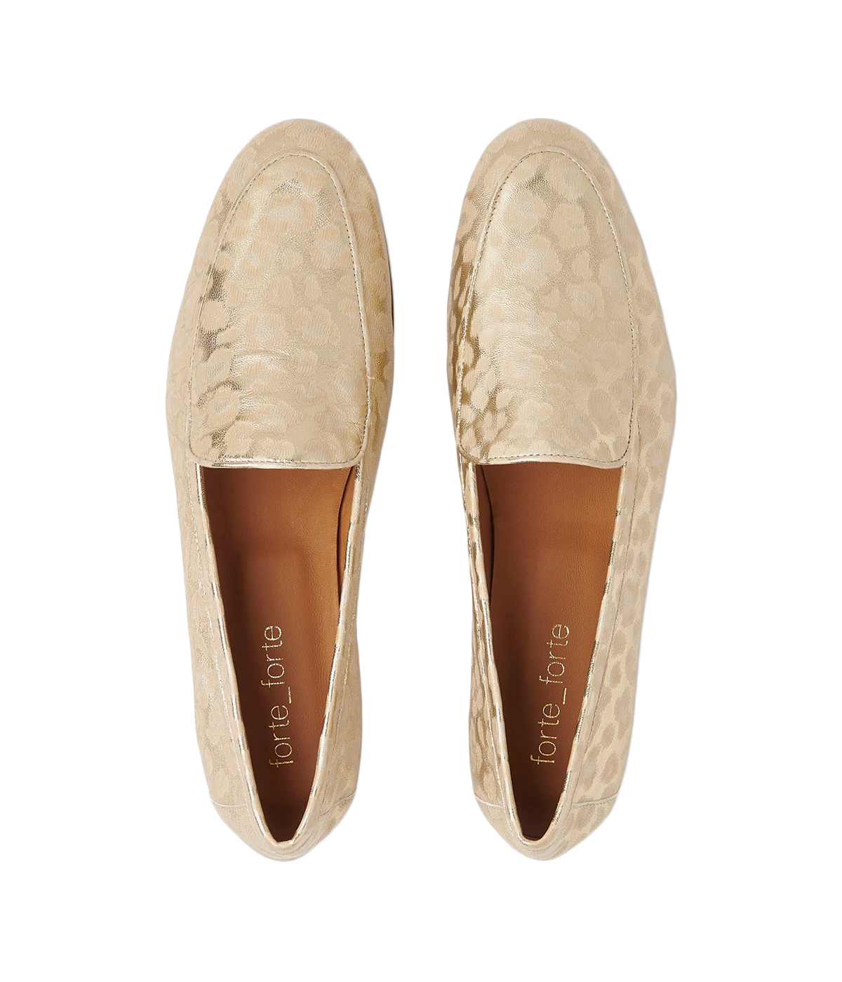 Laminated Leopard Print Loafer in Platino