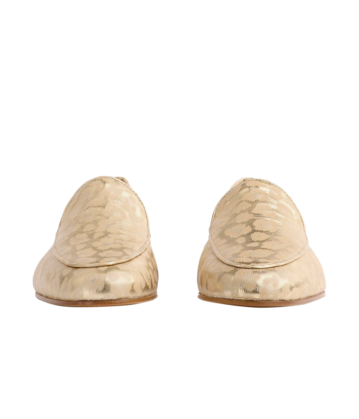 Laminated Leopard Print Loafer in Platino