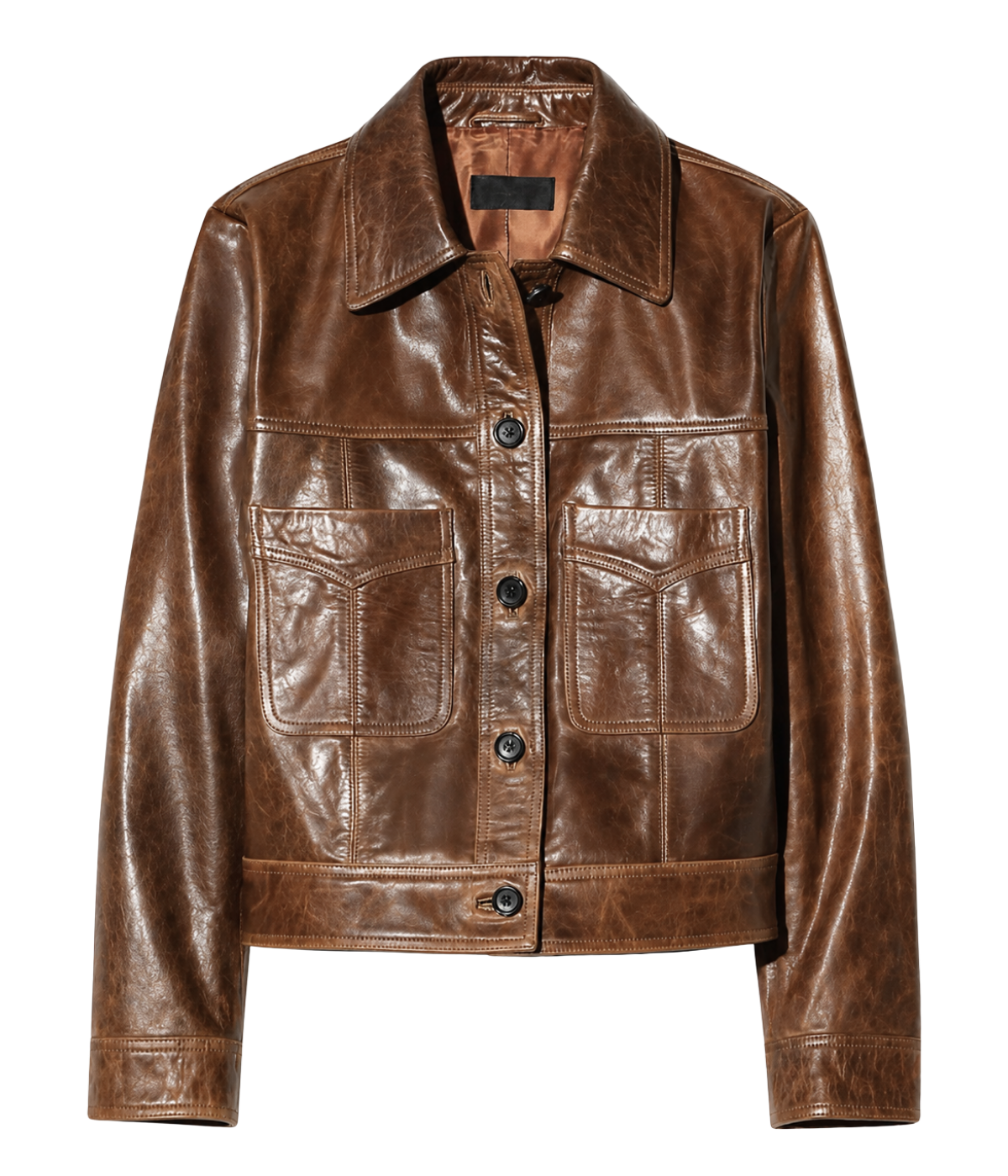 Susannah Leather Jacket In Terra