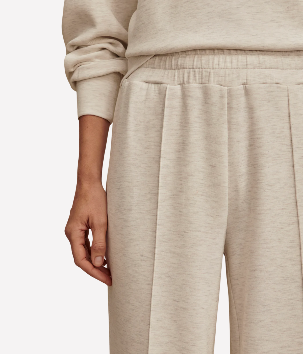 Wide Leg Pant in Ivory Marl