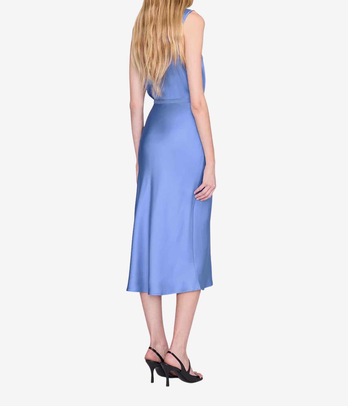 Bar Silk Skirt in Storm Blue