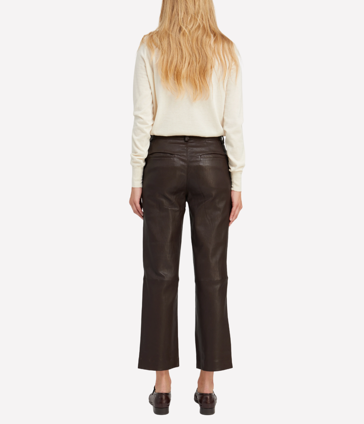 Cropped Baggy Lowrise Trouser in Americano