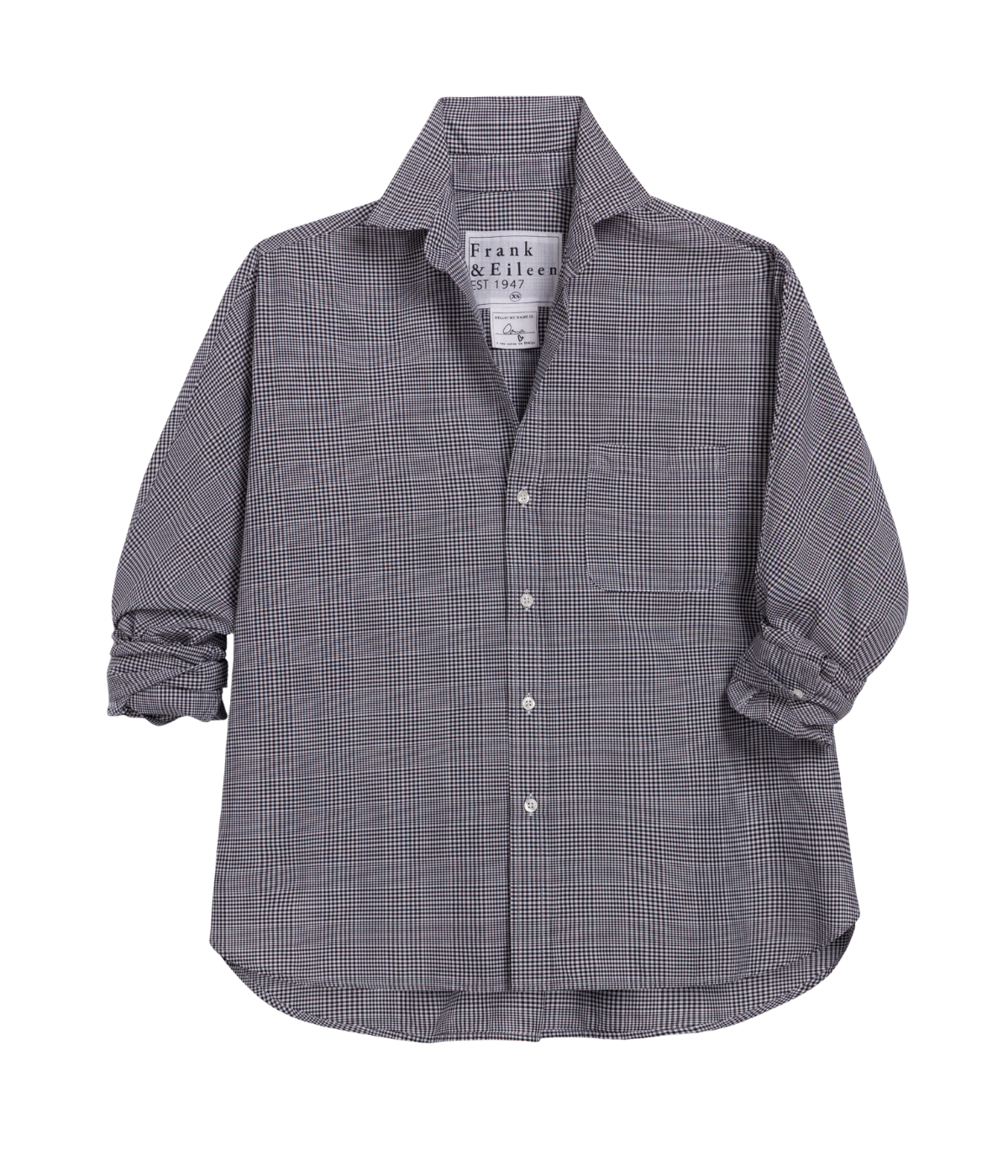 Oona Woven Button Up in Black White Plaid